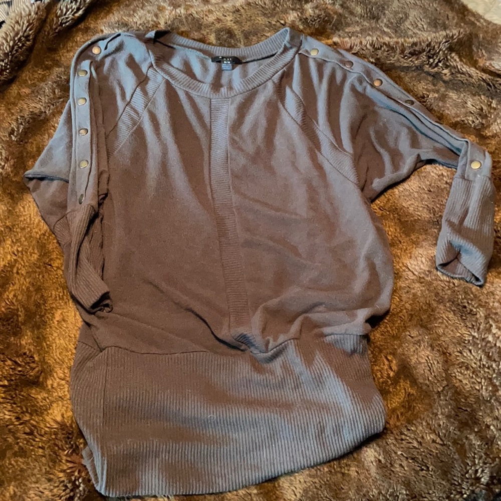 Dark olive green knit tunic sweater
